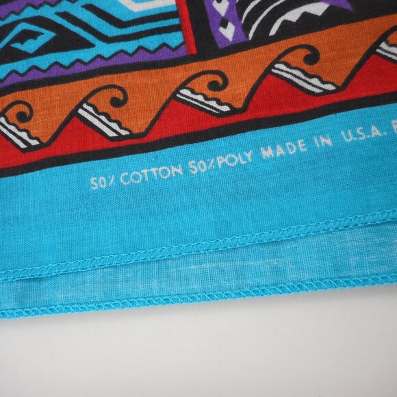 Vintage Wamcraft Bandana Western Southwest Tribal Made In USA - Picture 7 of 9